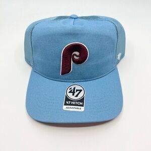 Philadelphia Phillies MLB '47 Throwback Blue Trucker Snapback Adjustable Hat
